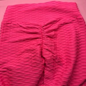 Hot pink scrunch butt yoga pants Brazilian workout gym leggings squat proof sexy